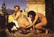 Jean Leon Gerome Young Greeks at a Cockfight oil painting reproduction